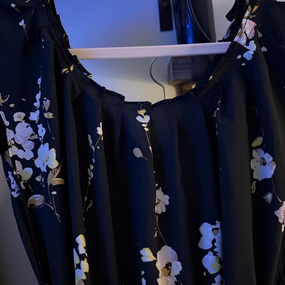 LC Lauren Conrad Black Floral Midi Dress - Picture 4 of 6